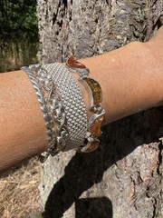 Vintage 925 Sterling Italy Link X Bracelet 7 Inches