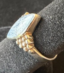 Vintage Sterling Silver 925 Marquise Blue White Stone Ring Size 6 Artisan 3.51g