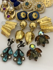Vintage Jewelry Lot Signed Earrings Panetta Trifari Blanca Anne Klein GAS Bijoux