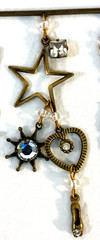 Vtg CELESTIAL DANGLE Charms Star Hearts Unicorn Ballet Slipper Safety Pin Brooch