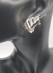 Vintage Napier Silver Tone Screw Back Clip On Earrings Twisted Silver Tone Huggi