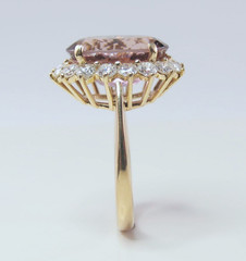 Vintage 18k Gold Lady’s 17 Stone Pink Tourmaline Diamond 6.65ctw Ring Size 5.75