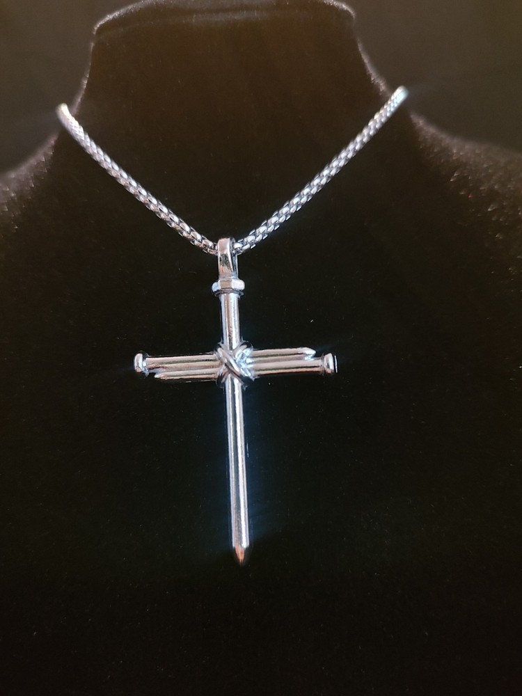 Spike Cross Necklace, Bohemian Style Durable Alloy Chain , Silver In Color