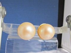 Vintage 21MM Single Faux Pearl Earrings Gold Plate Clip On