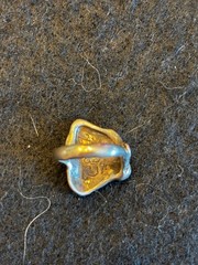 VINTAGE ARTISAN STERLING 925 GEN STONE LEAF MOTIF RING *6.6 gm*