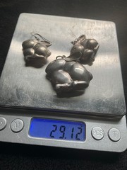 Vintage sterling silver Rabbit pendant and earrings set