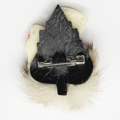 Art Deco Woman with Fancy Hat Resin Lady Face Hand Painted Vintage Brooch Pin