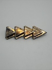 Jw1 Vintage Silver Metal Geometric Triangles Art Deco Statement Brooch/Pin D31