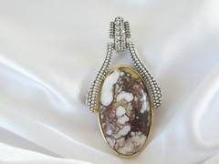 Huge Sterling Silver 925 White Horse Cable Joya Judy Crowell Enhancer Pendant