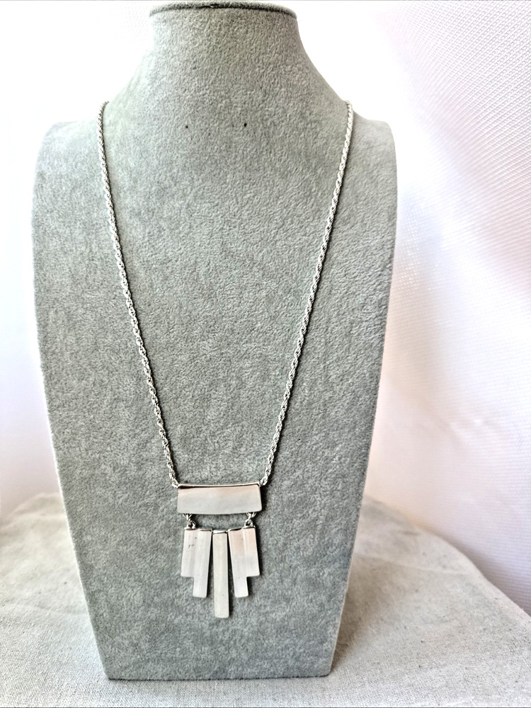 Brutalist Modernist chunky Mirror abstract chain 1990s Necklace Metal Jewelry