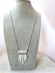 Brutalist Modernist chunky Mirror abstract chain 1990s Necklace Metal Jewelry