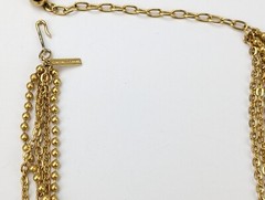 Vtg Casual Corner Etruscan Style Multi Strand Gold Tone Ball Pendant Necklace