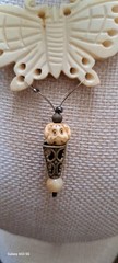 VTG Tibetian Carved Butterly Pendant Necklace