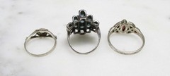 Lot of 3 Misc. Sterling Silver Rings w/ Unknown Stones ~ 10.3g ~ 11-A595