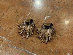 MATISSE RENOIR ATOMIC COPPER MCM MODERNIST CURSL & RAYS CLIP ON EARRINGS EUC