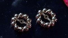 14k yellow gold 0.40ct ruby earring jackets vintage heated handmade 0.80gr