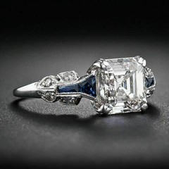 2.55Ct Art Deco Style Lab Created Diamond Engagement 14K White Gold Finish Ring