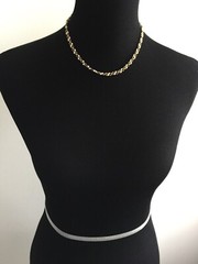 Vintage Jewelry Napier Choker Necklace Tiny Pearl Beads in Gold Tone Links