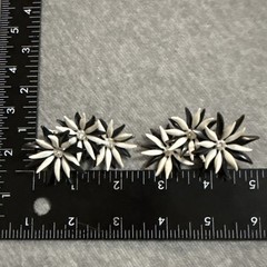 VTG Climber Lucite Black White Flower Earrings 50s Clip Daisy Cluster Rhinestone
