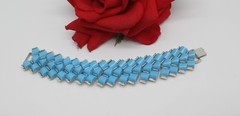 Vintage Unique Pastel Blue Silver tone Bracelet CAT RESCUE