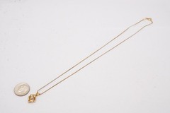 Vintage Gold Filled Diamond Pendant Necklace 17.75″