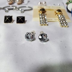 Lot of 19 Pairs Assorted Dangle, Hoop and Stud Earrings