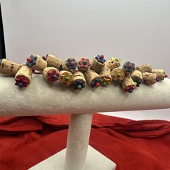 Exclusive Depression Era Cork and Multicolored Bakelite Bracelet. See pics.