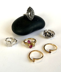 Vintage Avon Ring Lot of 6 from the 70’s 80’s Various Adjustable Sizes see photo