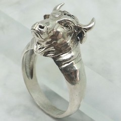 Buy 2 Get 1 Free 3D Taurus Bull Head Horns Men’s Stainless steel Rings Many Size