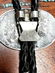 Vintage Hopi Sterling Silver Bolo Tie Kokopeli Old Pawn Signed VB