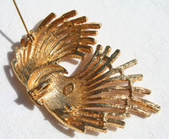 Vtg Premier Brooch Wheat Spray Signed Pin Gold Tone 2 1/4″