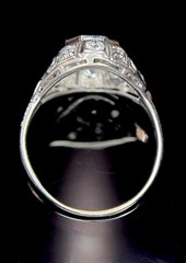 Art Deco Diamond Engagement Ring 14k White Gold