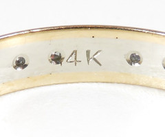 Antique Art Deco 1920’s Diamond Eternity Wedding Band 14KW/Y Ring Size 4.75 UK-J