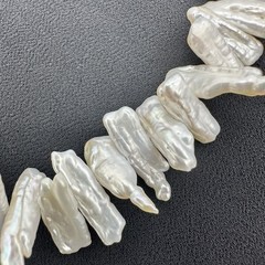 Vtg Pippa Baroque Stick Pearl Necklace Sterling Silver 18 Inch Artisan Statement