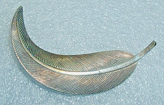 Antique Vintage 1950-60s Maker Marked STERLING *Feather *Leaf PIN BROOCH *FINE