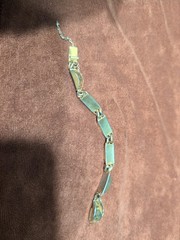 Vintage Damascene Birds and Flowers 7 Inches Bracelet Safety Chain