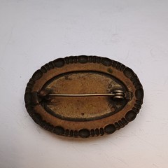 Oval Butterfly Brooch Pin, Brown Metal, No Stone, Animals & Insects Theme