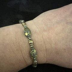 Vintage 925 Sterling Silver And Brass Bracelet 22 Grams