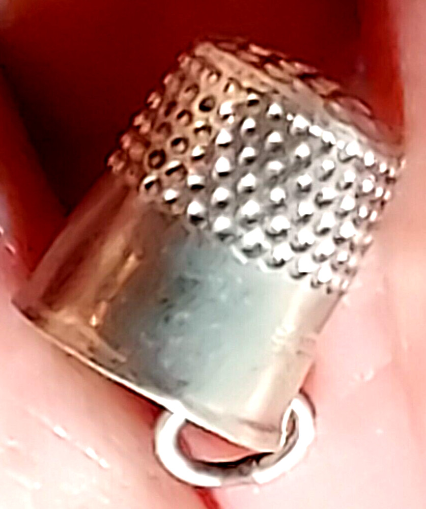 Vintage Sterling Silver THIMBLE #2 Charm for Charm Bracelet, 0.68g