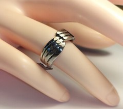 New Massive Shiny Silver Statement Ring, Celtic Wave Theme Size P (17.75 mm) 4g