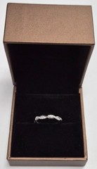CASTILLNA Half Eternity Twist 925 Sterling Silver & CZ Engagement Ring Size 9