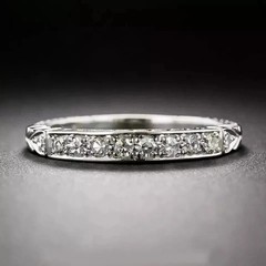 2.30Ct Art Deco Style Lab Created Diamond Engagement Band 14K White Gold FN Ring