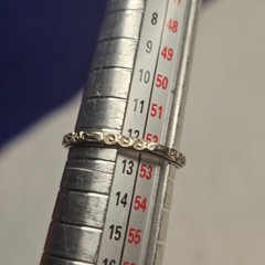 Antique 1934 Ostby Barton 14K White Gold Art Deco Wedding Band Engraved Sz 6