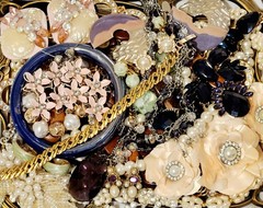 Vintage Jewelry Lot Wearable Necklaces Bracelets Earrings Some Signed #1