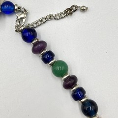 Vintage Chaps Multi-Color Bead Statement Necklace Silver Tone Boho Fashion Retro