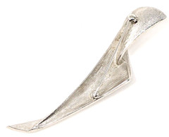 Vintage Trifari Brooch Silver Tone Modernist Twisted Ribbon 3.5 in Textured