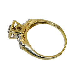 Vintage 10K Gold 3 Stone Diamond Engagement Ring