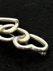 Tiffany & Co Triple Heart Brooch Pin Sterling Silver 925 Open Heart Design 1984