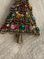 Vintage Pakula Rhinestone Christmas Tree Brooch