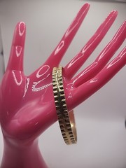 Vintage Sperry Bracelet Bangle Gold Tone Ornate Ribbed Jewelry Costume